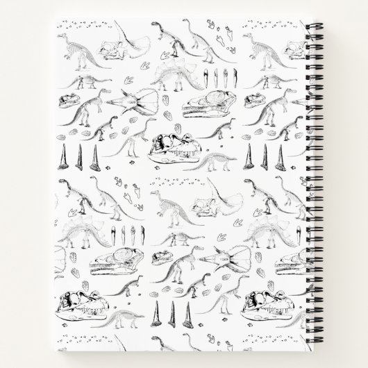 Dinosaur Fossil Botten Patroon Notitieboek (Achterkant)