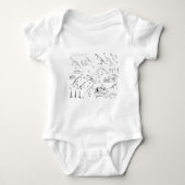 Dinosaur Fossil Botten Patroon Romper (Voorkant)