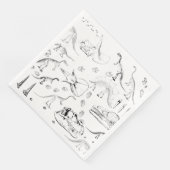 Dinosaur Fossil Botten Patroon Servet (Hoek)