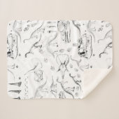 Dinosaur Fossil Botten Patroon Sherpa Deken (Voorkant (horizontaal))