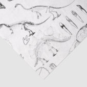 Dinosaur Fossil Botten Patroon Tissuepapier (Detail)