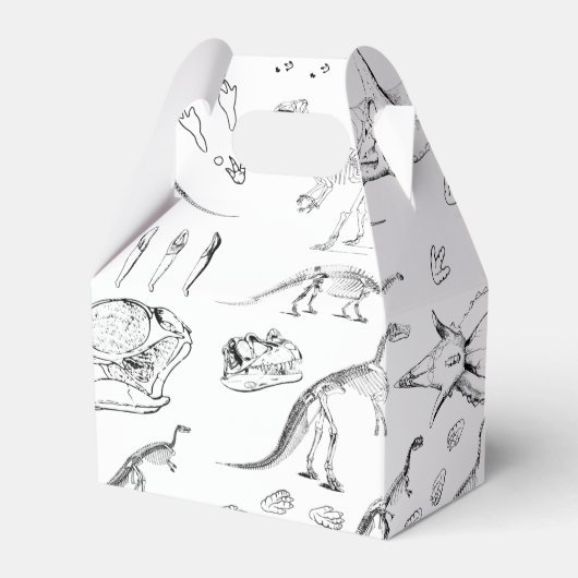 Dinosaur Fossil Botten Pattern Birthday Age Bedankdoosjes (Achterkant)