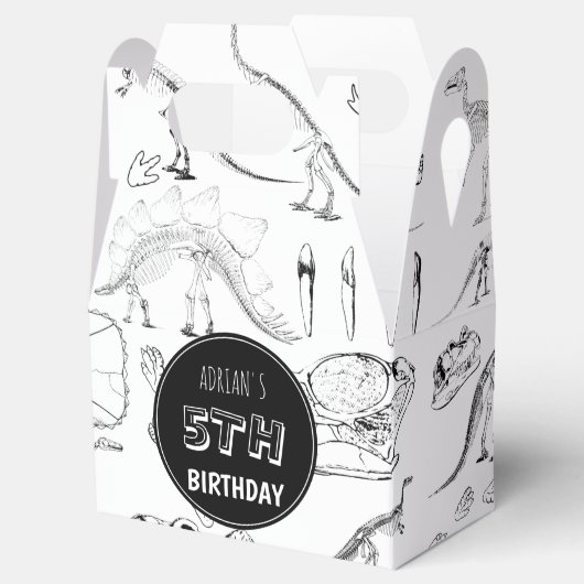 Dinosaur Fossil Botten Pattern Birthday Age Bedankdoosjes (Geopend)