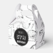 Dinosaur Fossil Botten Pattern Birthday Age Bedankdoosjes (Voorkant Zijde)