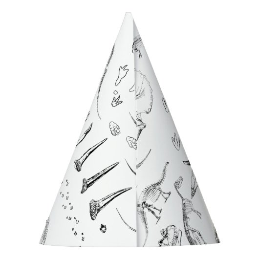 Dinosaur Fossil Botten Pattern Birthday Age Feesthoedjes (Achterkant)