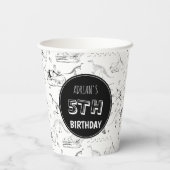 Dinosaur Fossil Botten Pattern Birthday Age Papieren Bekers (Achterkant)