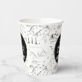 Dinosaur Fossil Botten Pattern Birthday Age Papieren Bekers (Links)