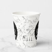 Dinosaur Fossil Botten Pattern Birthday Age Papieren Bekers (Rechts)