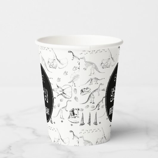 Dinosaur Fossil Botten Pattern Birthday Age Papieren Bekers (Rechts)