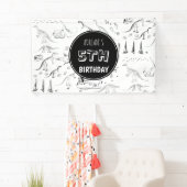 Dinosaur Fossil Botten Pattern Birthday Age Spandoek (Insitu)