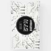 Dinosaur Fossil Botten Pattern Birthday Age Spandoek (Verticaal)