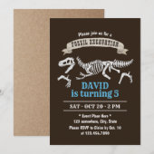 Dinosaur Fossil Excavation Boys Birthday Party Kaart (Voorkant / Achterkant)