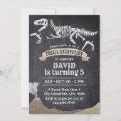 Dinosaur Fossil Excavation Chalkboard Birthday Kaart (Voorkant)