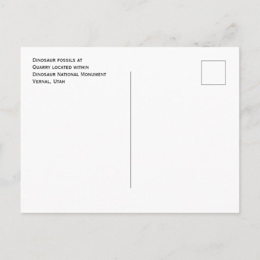 Dinosaur Fossils Dinosaur National Monument Quarry Briefkaart (Achterkant)