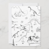 Dinosaur Fossils Pattern Kids Birthday Invitation Kaart (Achterkant)