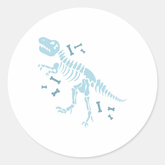 Dinosaur Fossils Ronde Sticker (Voorkant)