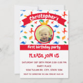 Dinosaur Foto Party Red Kaart (Voorkant)