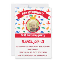 Dinosaur Foto Party Red