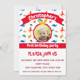 Dinosaur Foto Party Red Kaart