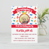 Dinosaur Foto Party Red Kaart (Staand voorkant)