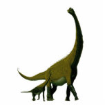 Dinosaur Fotosculptuur Astrodon Gregory Paul Staand Fotobeeldje<br><div class="desc">Gregory Paul's schilderde renditie van Astrodon met jeugd. Nu Pleurocoelus.</div>