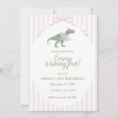 Dinosaur Fourth Birthday Invitation Kaart (Voorkant)
