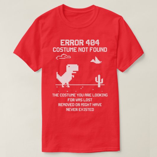 Dinosaur-fout 404 Costume niet gevonden code-alwee T-shirt (Design voorkant)