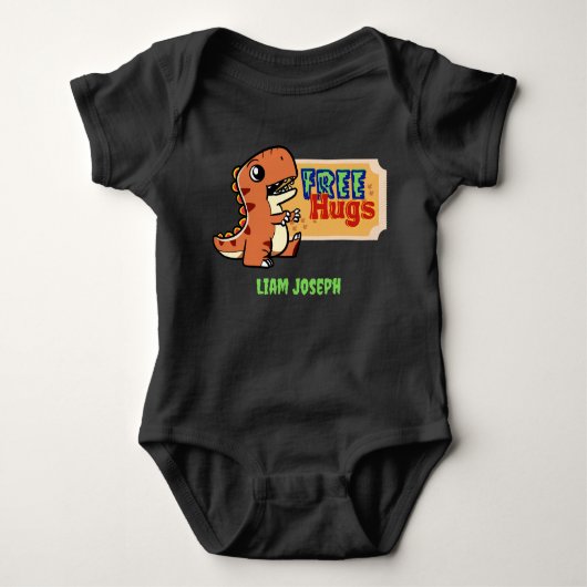 Dinosaur Free Hugs Baby/peuter/kinder Apparel Romper (Voorkant)