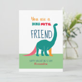 Dinosaur Friend Valentijnsdag Feestdagenkaart (Staand voorkant)
