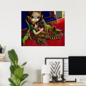 Dinosaur Friends 3 ART PRINT fantasy lowbrow gothi (Thuiskantoor)