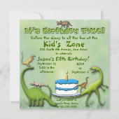 Dinosaur Friends Birthday Uitnodiging (Voorkant)