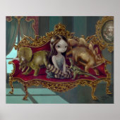 Dinosaur Friends I lowbrow gothic fantasy Print (Voorkant)