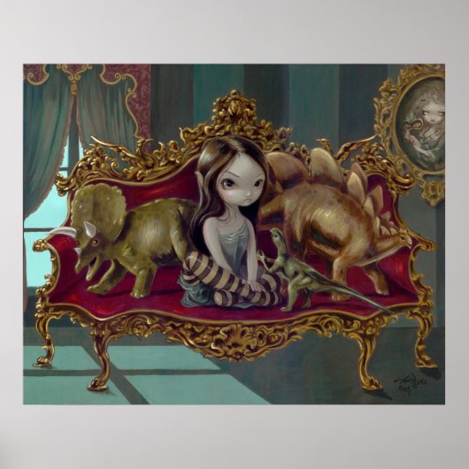 Dinosaur Friends I lowbrow gothic fantasy Print (Voorkant)