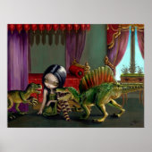 Dinosaur Friends II lowbrow fantasy Art Print (Voorkant)