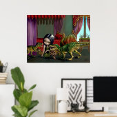 Dinosaur Friends II lowbrow fantasy Art Print (Thuiskantoor)