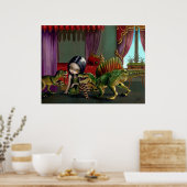 Dinosaur Friends II lowbrow fantasy Art Print (Keuken)