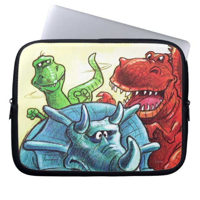 Dinosaur Friends Laptop Sleeve (Voorkant)