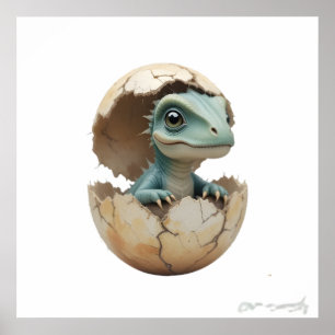 Dinosaur Friends - Nursery Wall Art Set voor baby' Poster