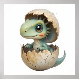 Dinosaur Friends - Nursery Wall Art Set voor baby' Poster