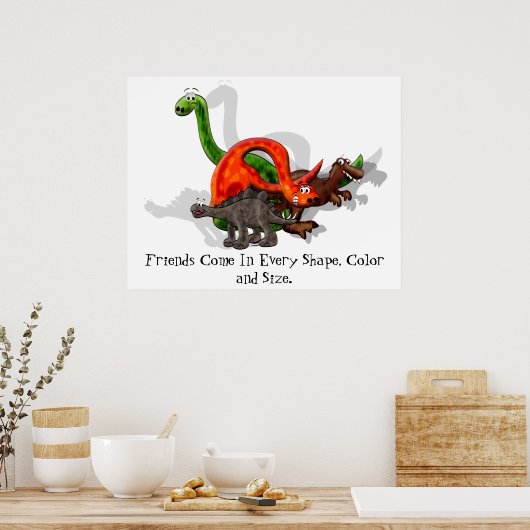 Dinosaur Friendship Poster (Keuken)