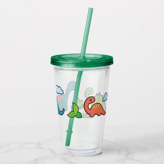Dinosaur Fun Acryl Drinkbeker (Achterkant)