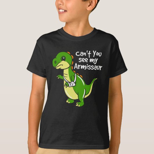 Dinosaur Fun Broken Arm Sympathie T-shirt (Voorkant)