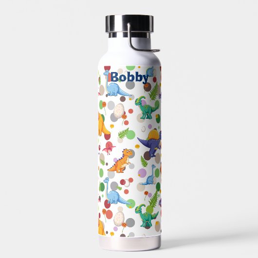 Dinosaur Fun Persoonlijke naam Duurzaam Waterfles (Links)