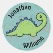 Dinosaur Fun Ronde Sticker (Voorkant)