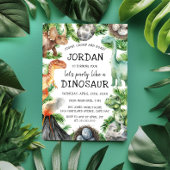 Dinosaur Fun Verjaardagsfeest Kaart