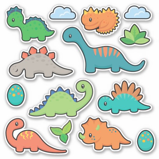Dinosaur Fun Vinyl Sticker (Voorkant)