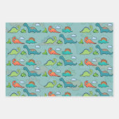 Dinosaur Fun Wrapping Paper Flat Sheet Set van 3 (Voorkant 3)
