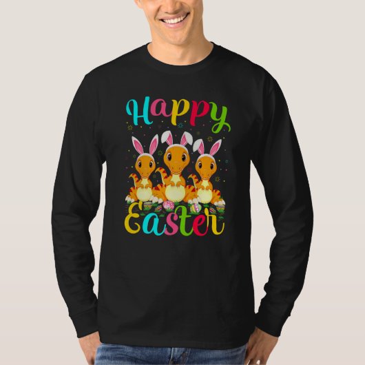 Dinosaur Funny Easter Bunny Dinosaur Happy Ea T-shirt (Voorkant)