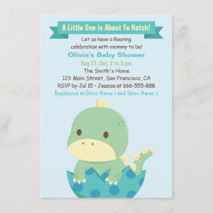 Dinosaur gaat over naar Hatch Baby Shower Invitati Kaart
