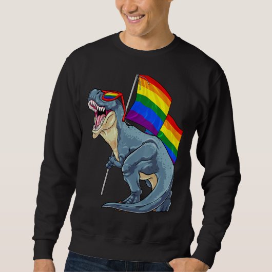 Dinosaur Gay Pride Flag Lgbt Rex Lesbian Pride Mon Trui (Voorkant)